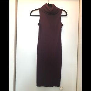 forever 21 burgundy ribbed turtle neck dress